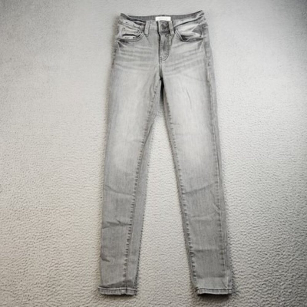 Mid Rise Ankle Skinny Light‎ Wash Black Jeans Womens Size 24 Nature Denim Pants